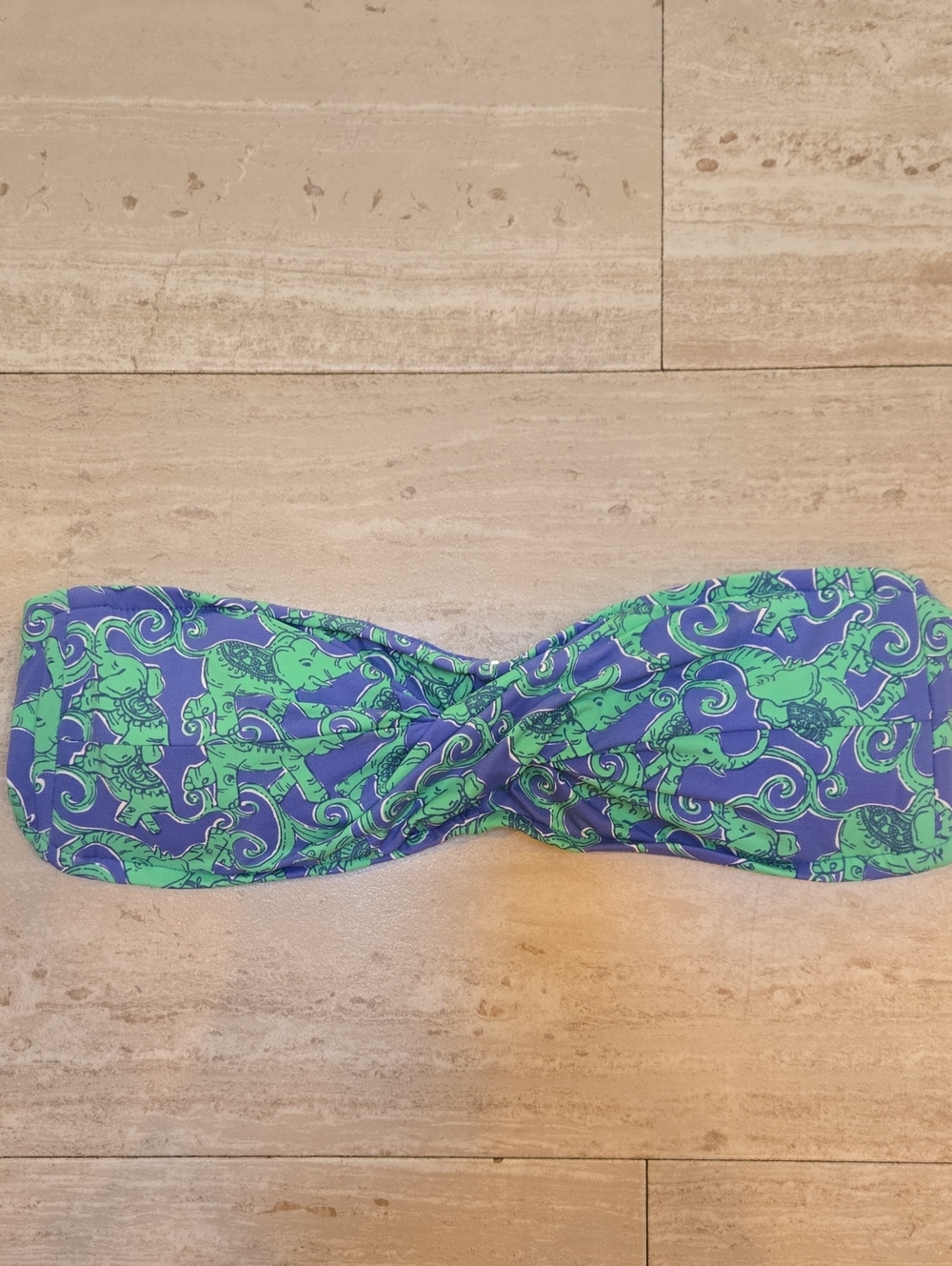 Lilly Pulitzer Elephant Print Bandeau Bikini Top